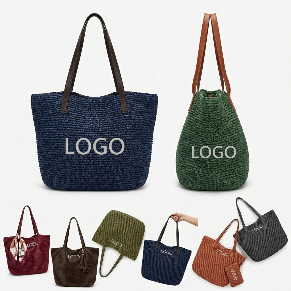 Artisanal Handwoven Straw Tote Bag - Convertible Crossbody & Shoulder Bag for All Occasions