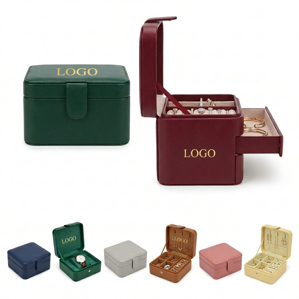 Versatile Synthetic Leather Jewelry & Watch Organizer Collection