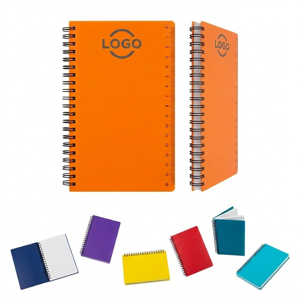 Essential Spiral Notebook Set with Ruler, Multi-Color Collection