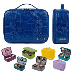 Chic Water-Resistant PU Leather Travel Cosmetic Organizer Bag