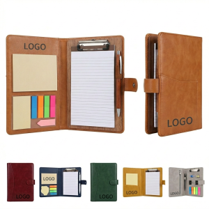 Premium PU Leather Memo Pad Set with Pen & Organizers
