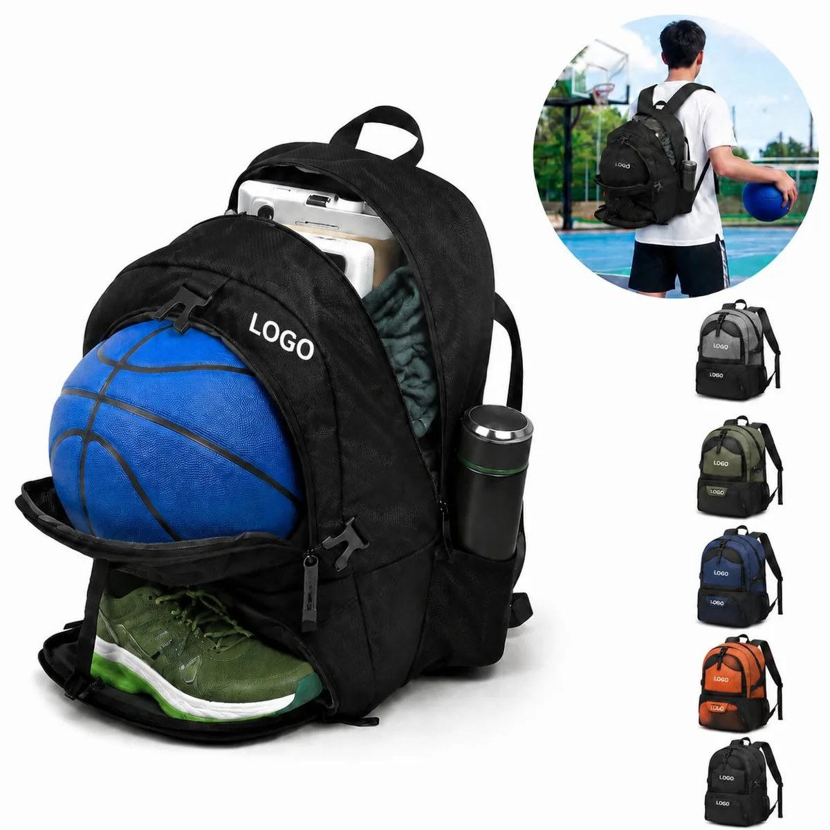 Separate Ball Compartment Backpack with Ventilated Shoe