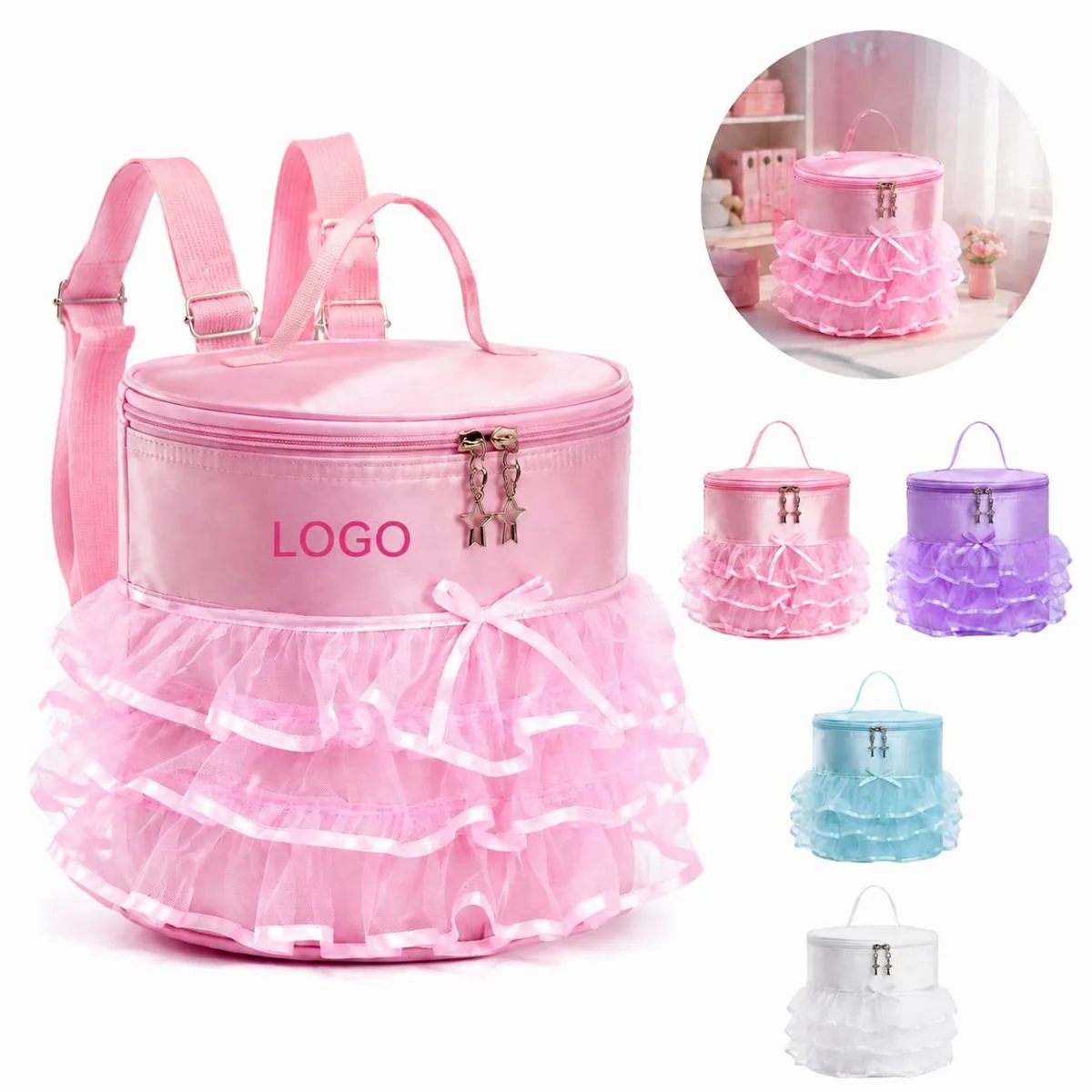 Girls Ballet Dance Backpack Lace Edge Design for Young