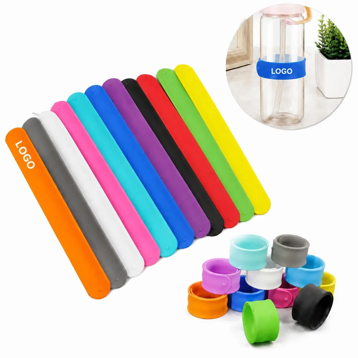 Customizable Silicone Slap Bracelets Bulk Party Prizes