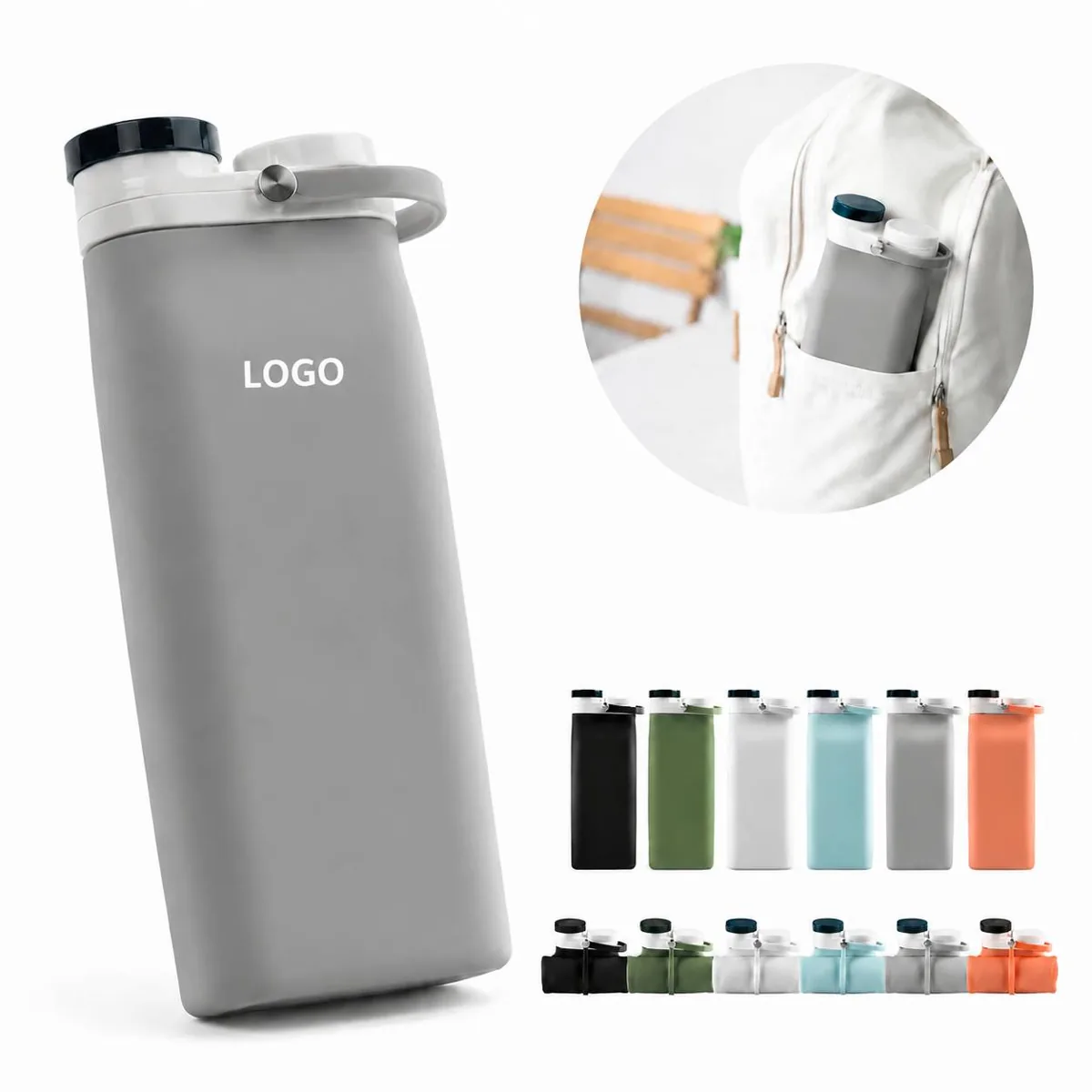 Collapsible BPA-Free Silicone Sports Water Bottle