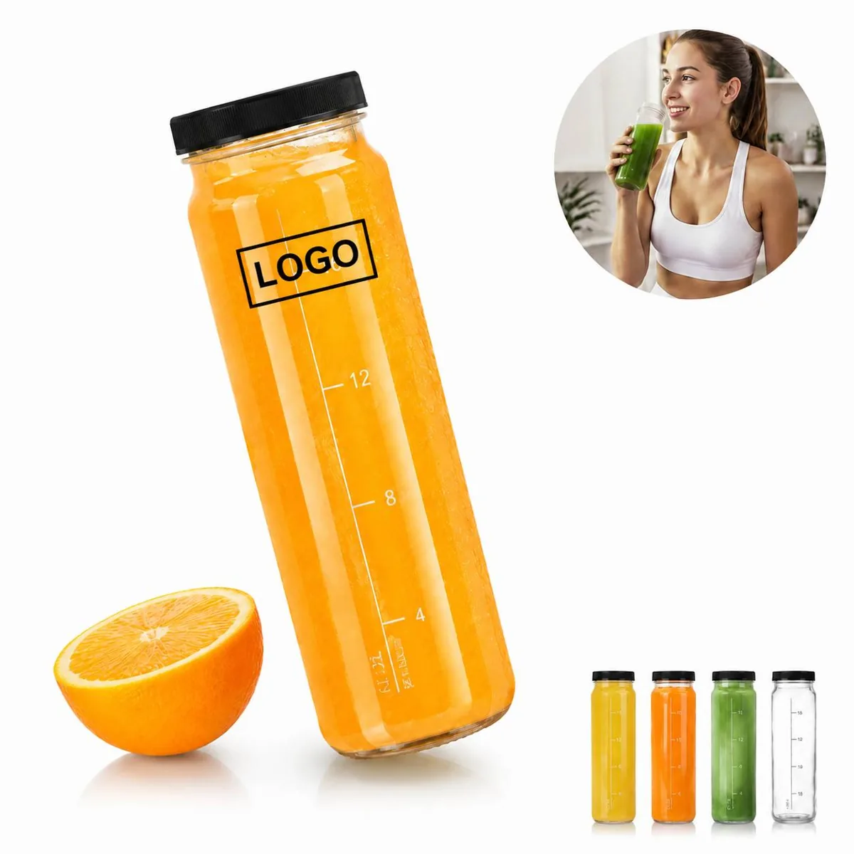 20 oz Glass Water Bottle with Leakproof Lid