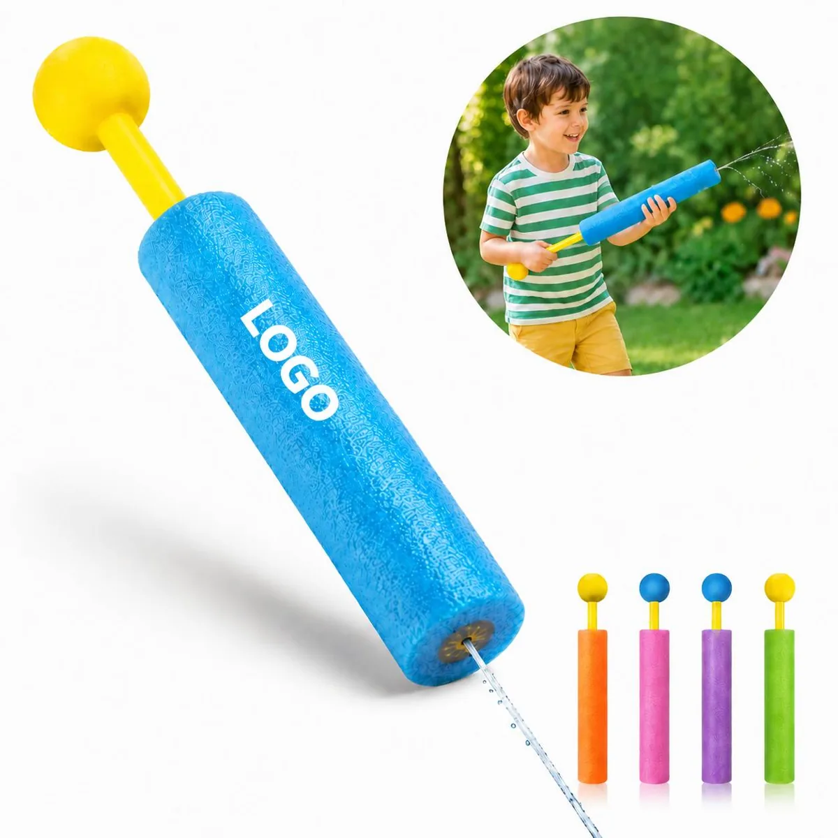 Kids Foam Water Blasters Toy Pack, 5 Bright Colors, Outdoor