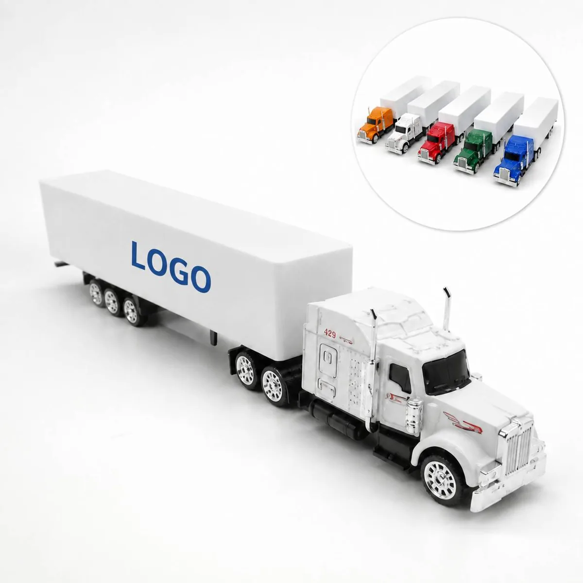 White Front Container Truck Model, Detailed Die-Cast