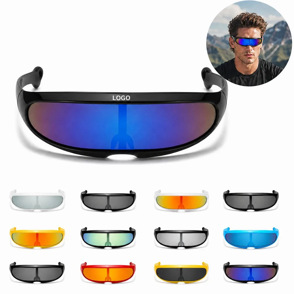 Retro Futuristic Sunglasses with Color-Changing Lenses