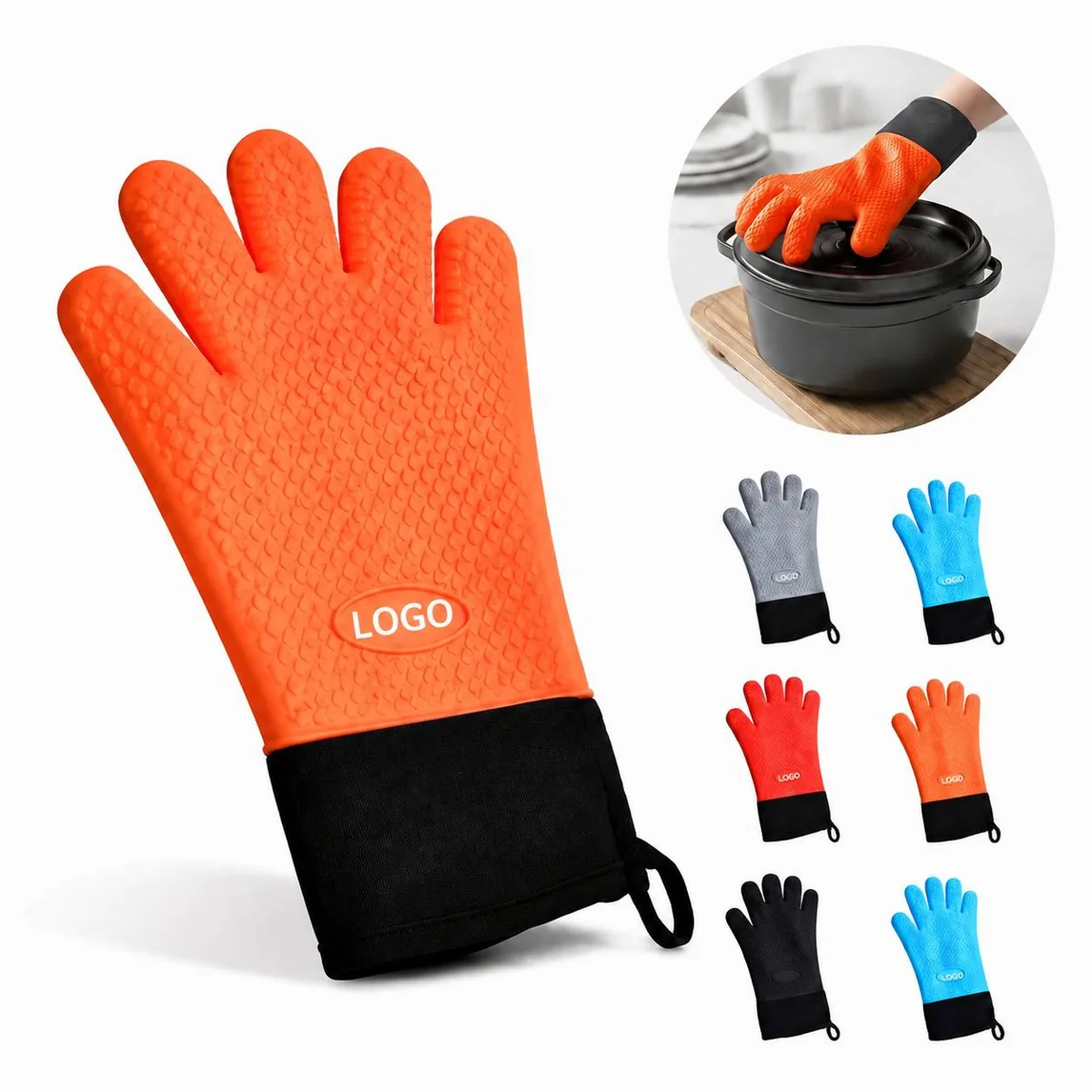 Silicone Baking Gloves Heat Resistant Oven Mitts Non Slip