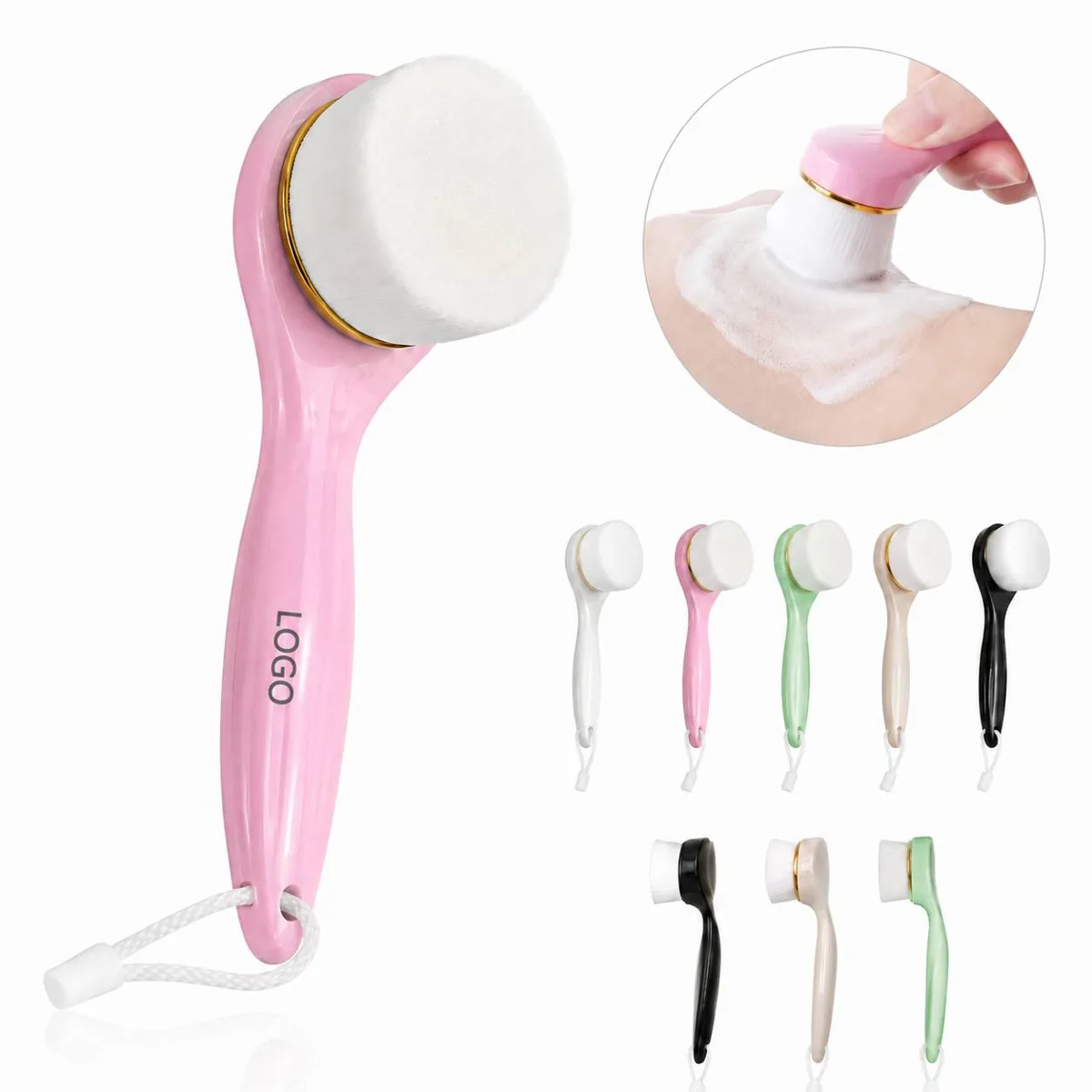 Extra Soft Bristle Long Handle Facial Brush for Sensitive