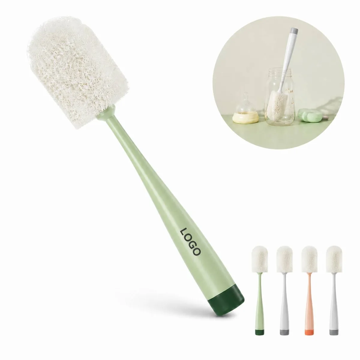 Deep Reach Cup Cleaning Tool with Soft Bristles, Ergonomic