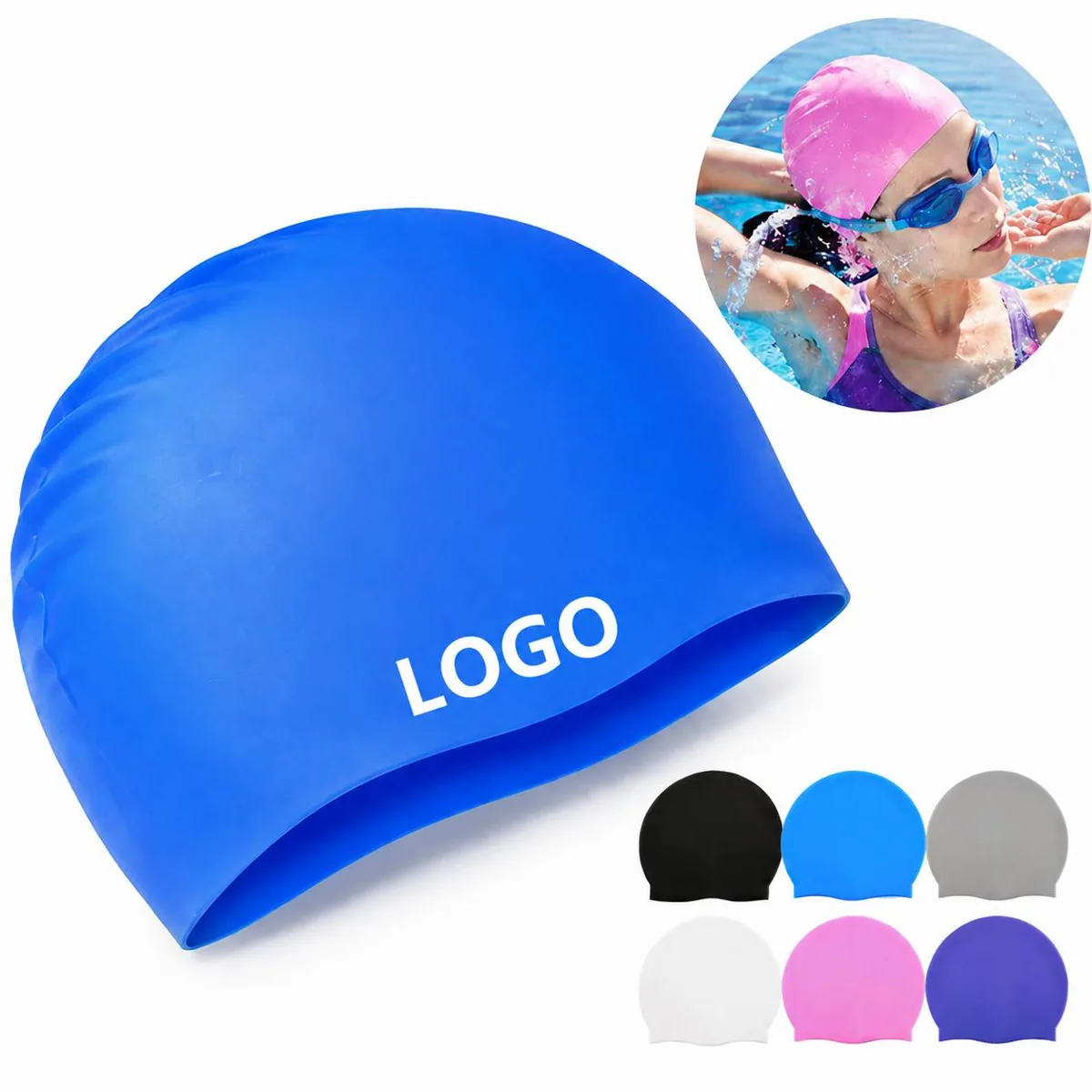 Eco-Friendly Silicone Swim Cap for Women Men Kids