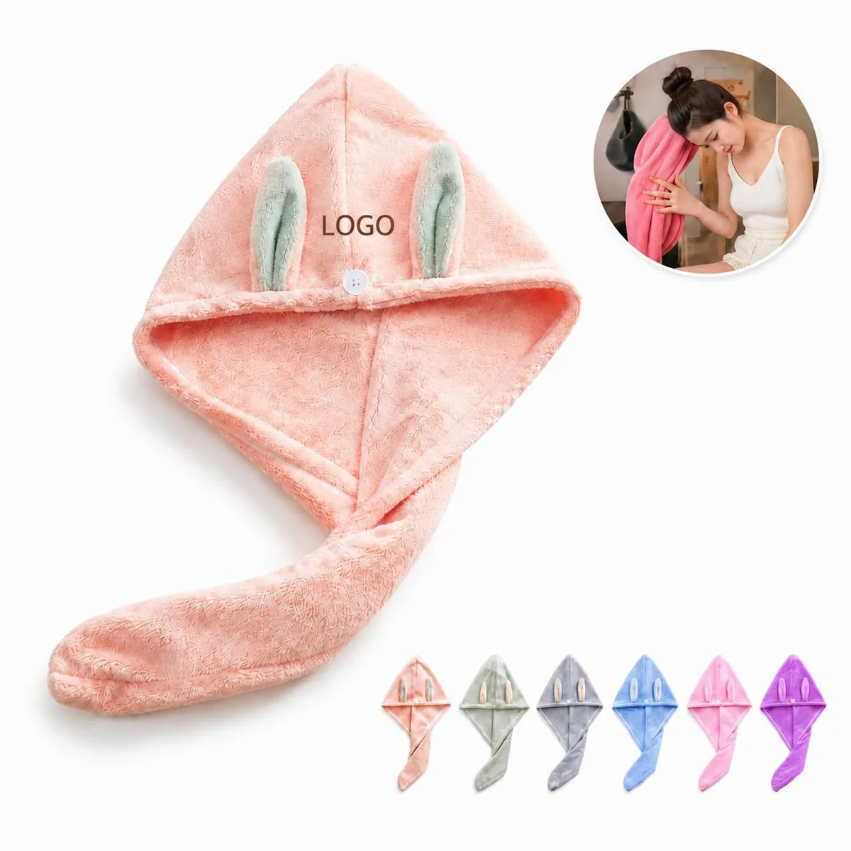 Microfiber Hair Drying Wrap - Fast Absorbent Towel