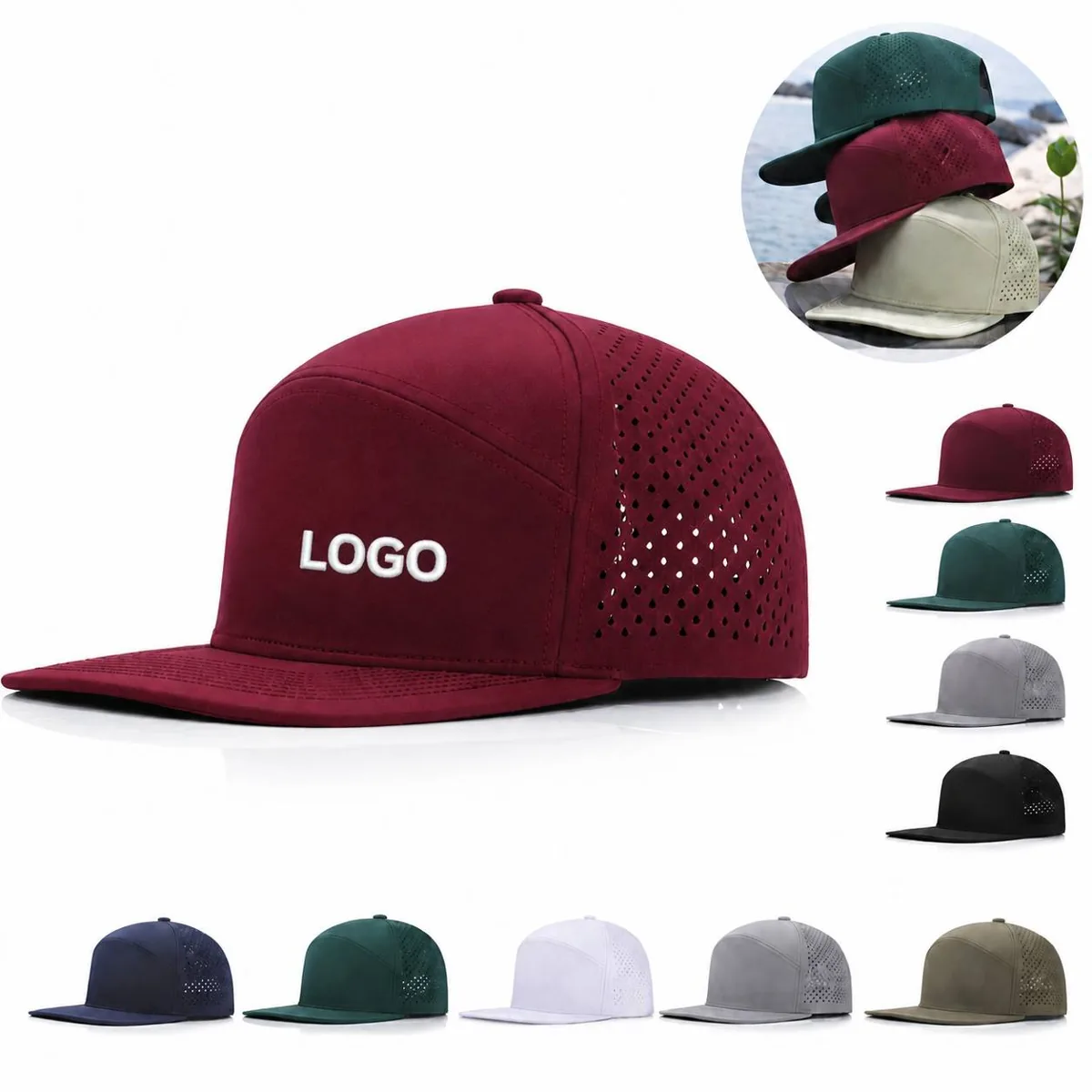 Breathable Laser Mesh Sport Cap with Quick-Dry Sweatband
