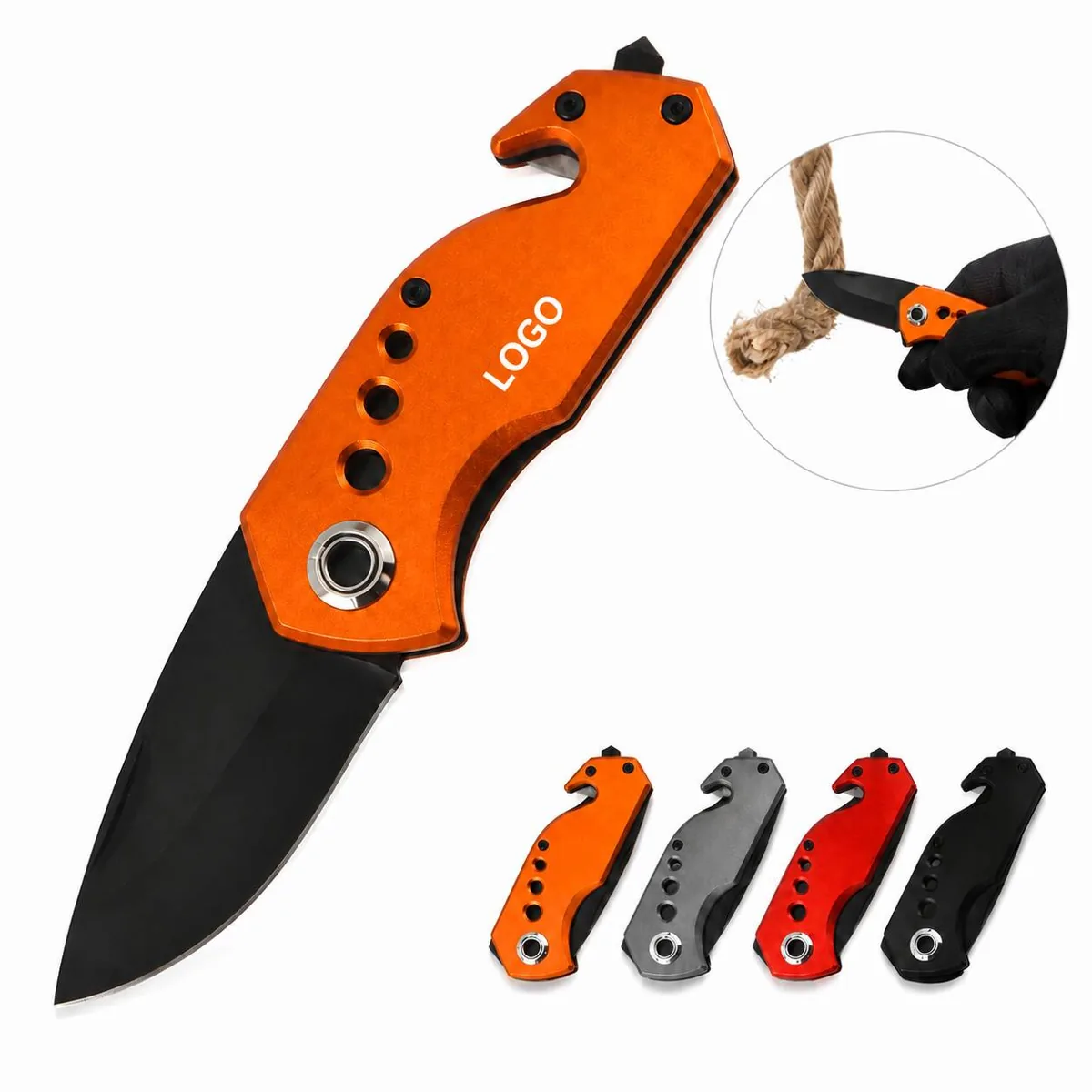 Compact Emergency Rescue Tool with Seatbelt Cutter & Glass
