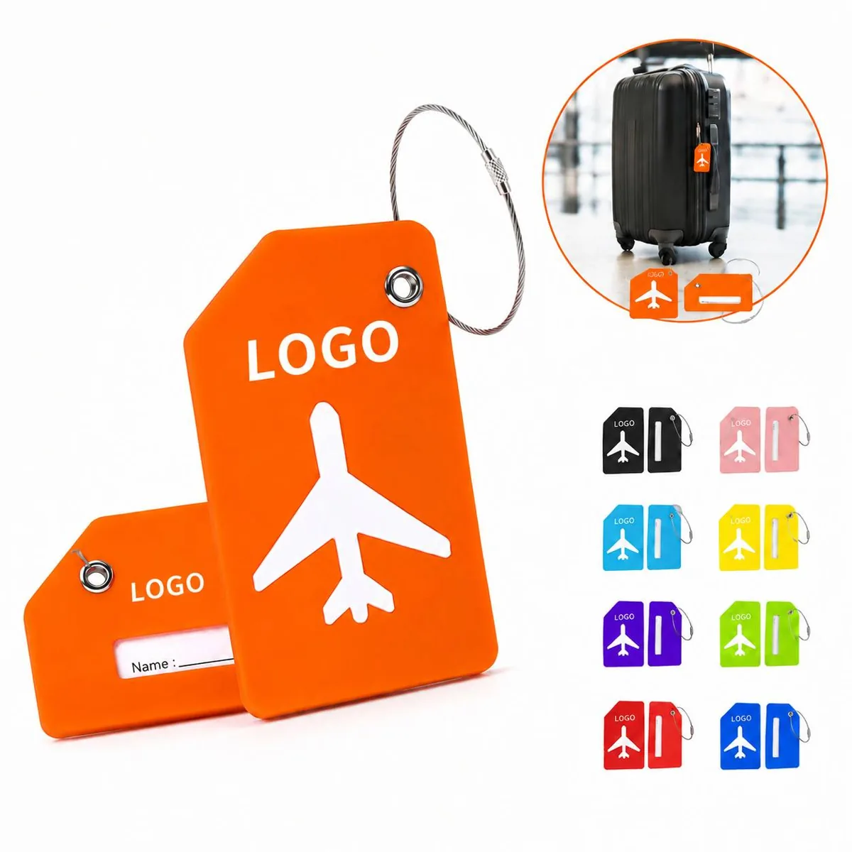 Personalized Silicone Luggage Tag with Privacy Cover