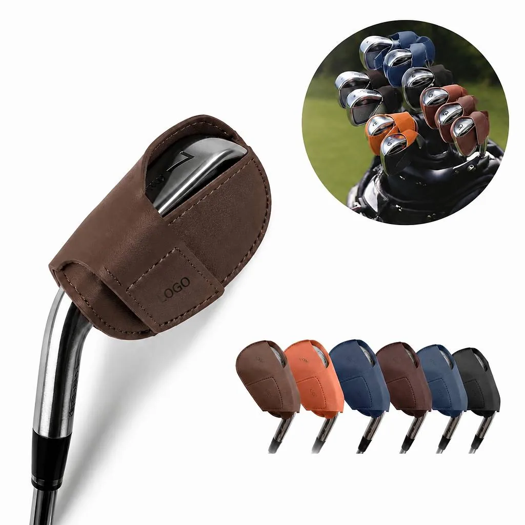 Premium PU Leather Golf Club Covers Set for Woods Irons