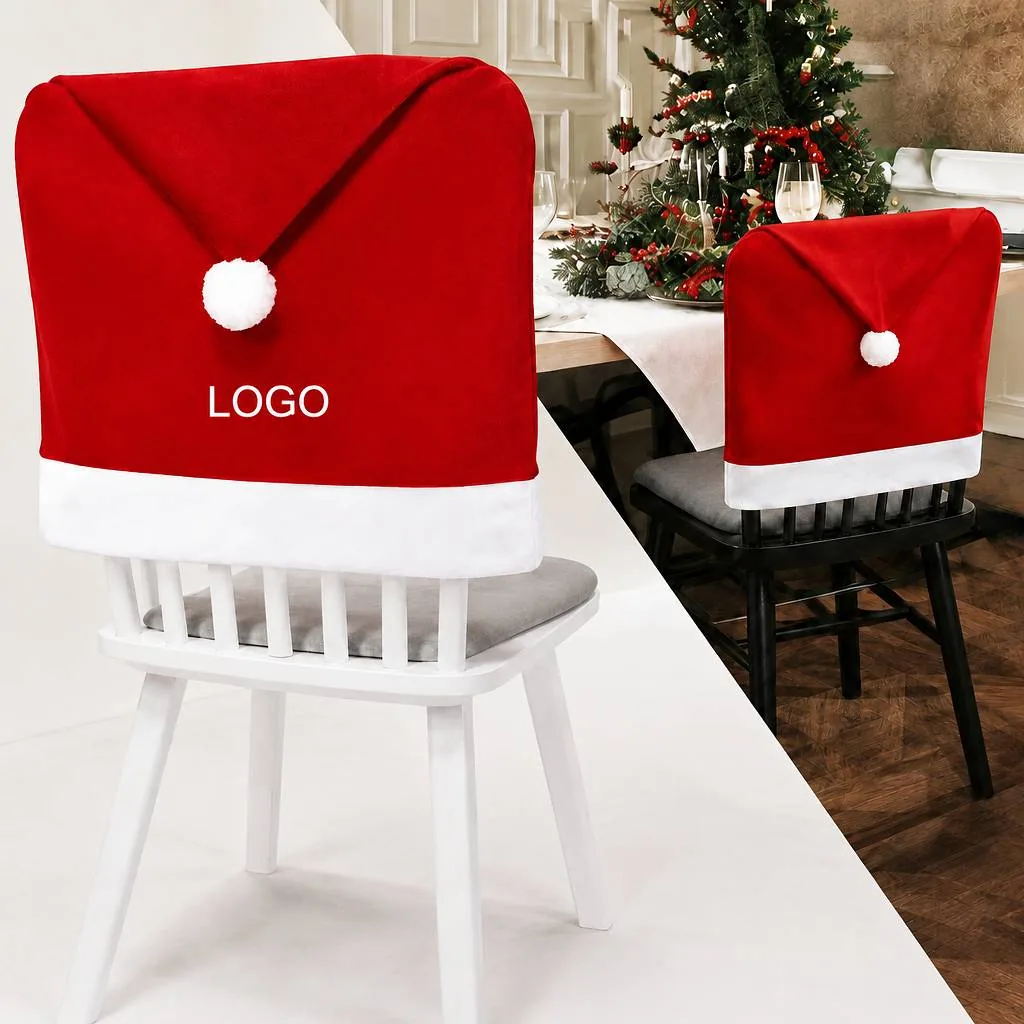 Red Santa Hat Chair Slipcovers for Festive Dining