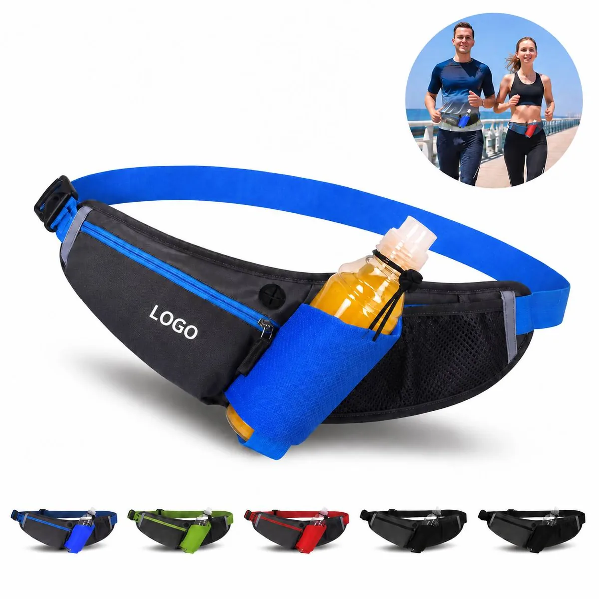 Sports Hydration Running Belt Water Bottle Holder No-Bounce