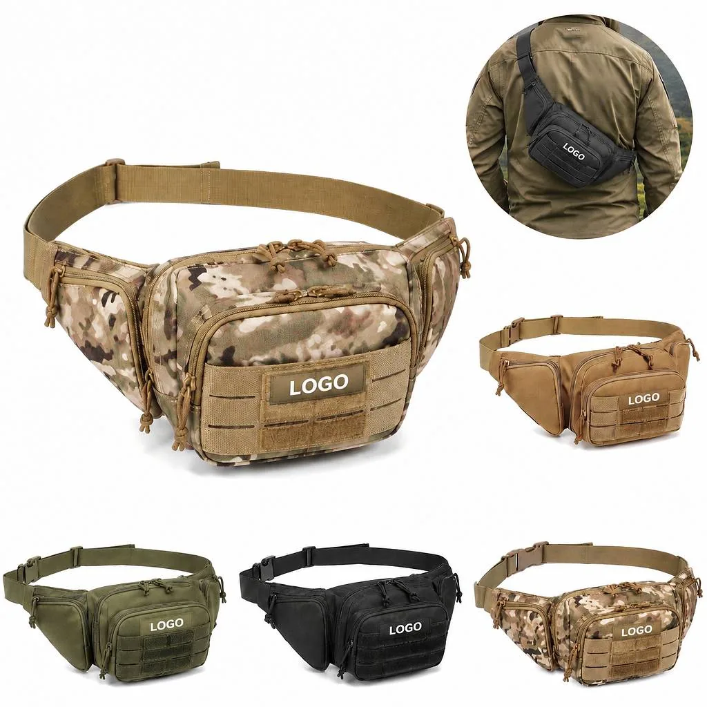 Outdoor Utility Waist Pack 8L with Multiple Zip Pockets