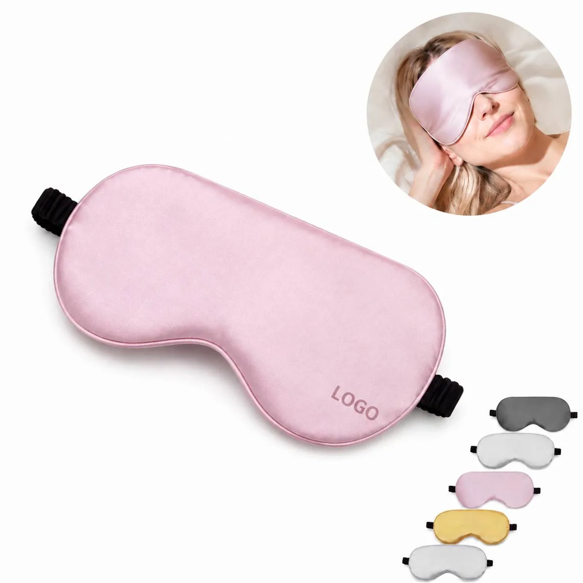 Premium Silk Sleep Mask, Adjustable Light Blocking Travel