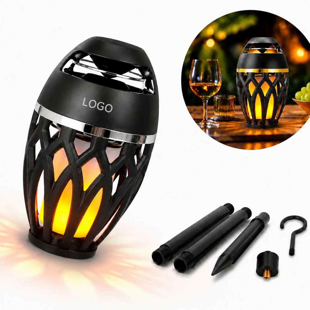 Flickering Flame LED Wireless Speaker, Wireless 33ft