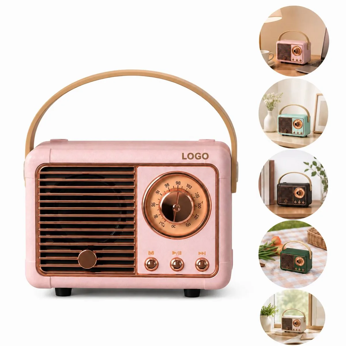 Vintage Wireless Speaker Retro Design Portable 6H Playback