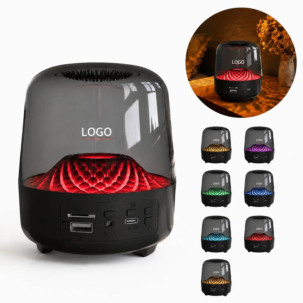 Portable Wireless Speaker with Colorful LED Lights