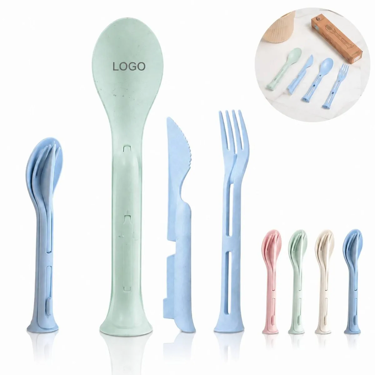 Eco Friendly Wheat Straw Fork Spoon Knife Set