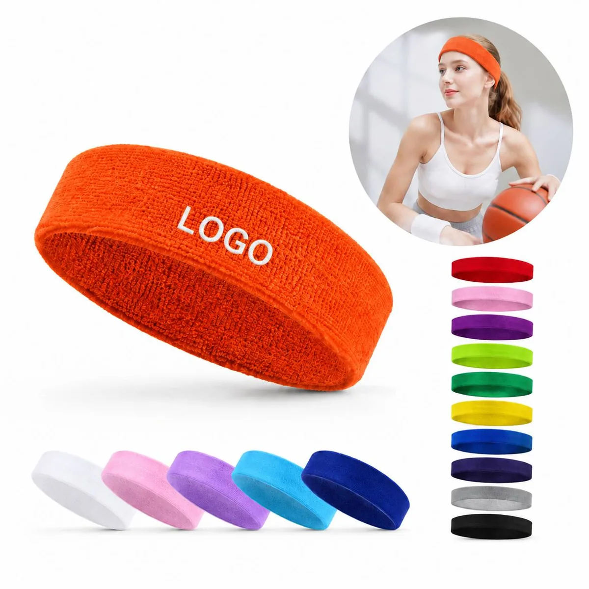 Active Sweat Wicking Headband for Men Women Gym Running Yoga