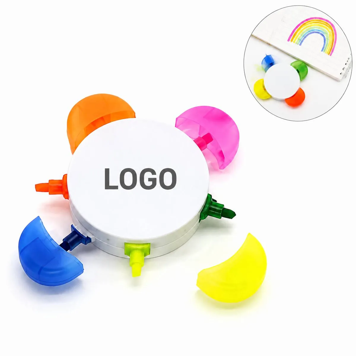 5 Color Floral Highlighter Pens, Flower Case, Chisel Tip