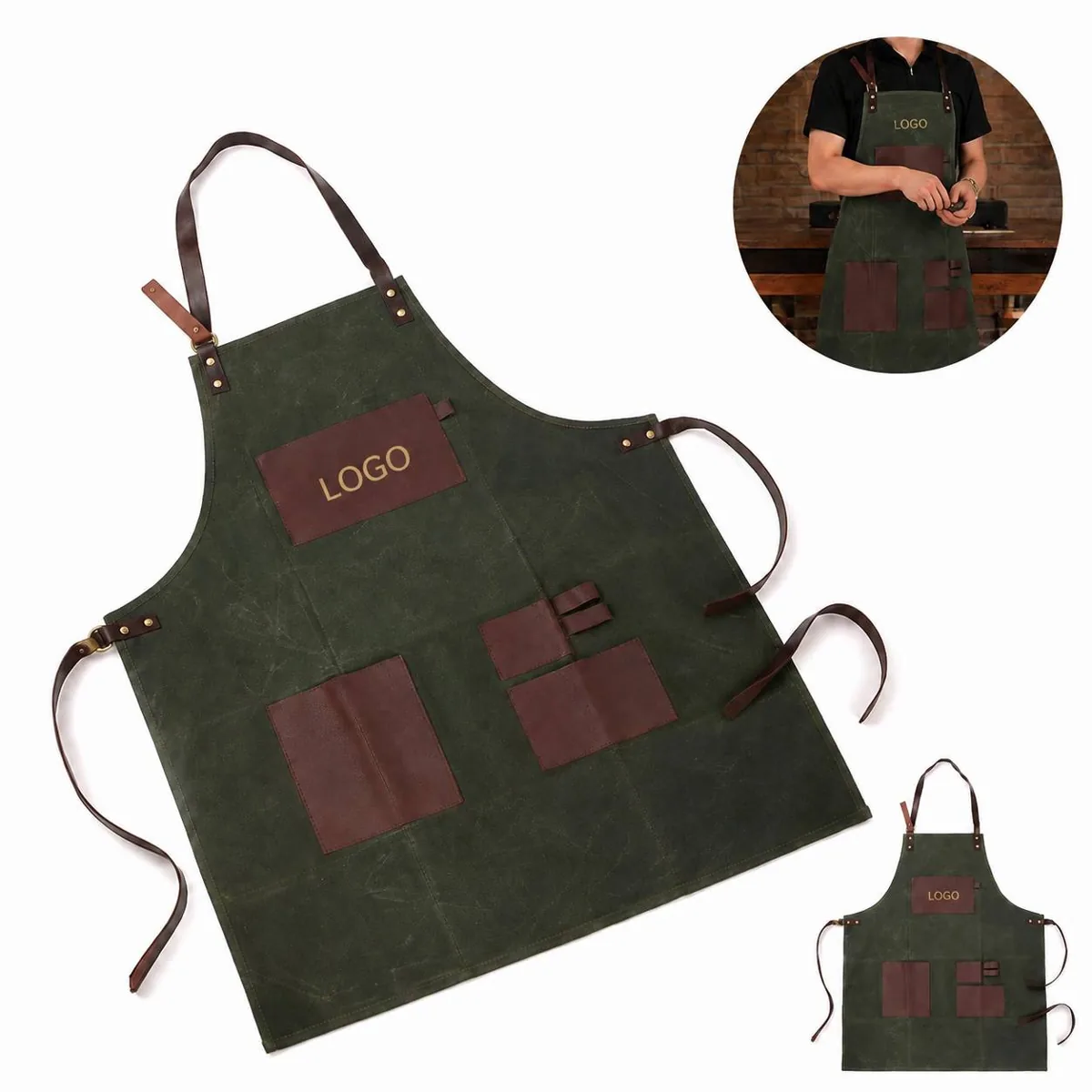 Heavy-Duty Canvas Work Apron with Adjustable Fit