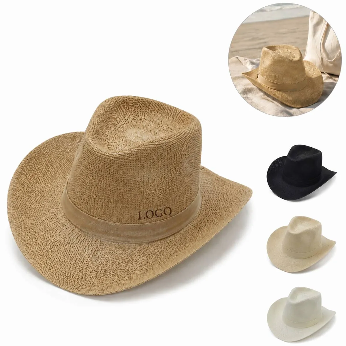 Handcrafted Knit Cowboy Sun Hat with Wide Brim for Outdoor