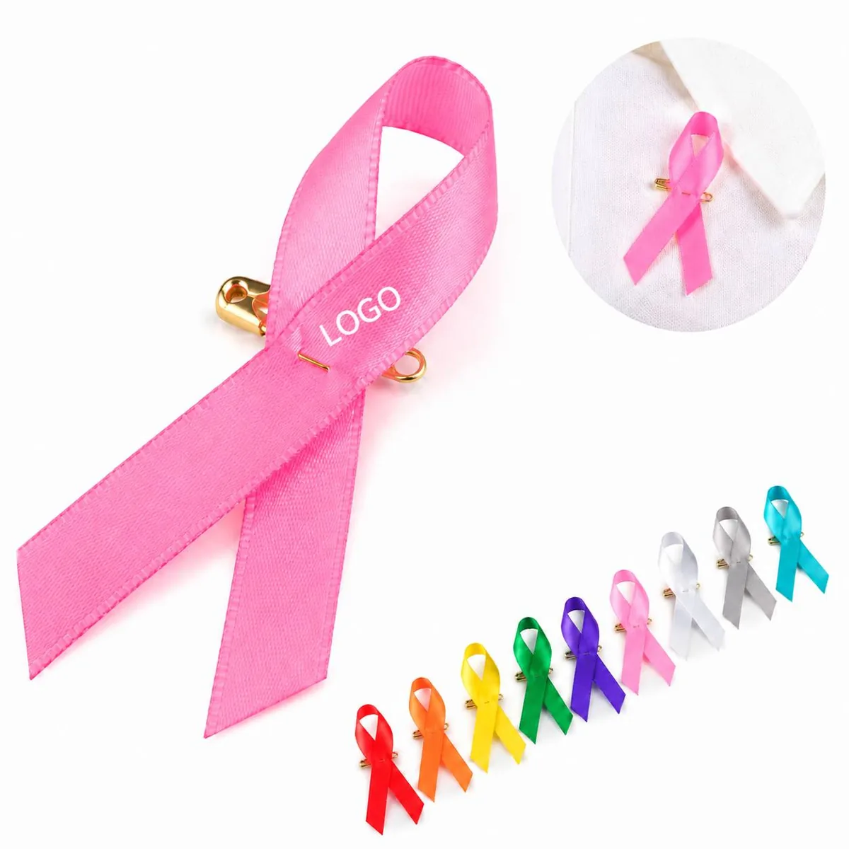Custom Ribbon Brooch, Personalized Colors & Sizes Available