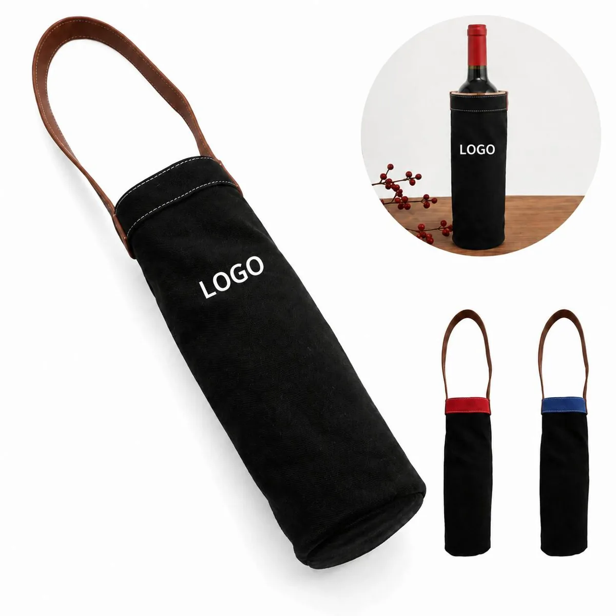 Eco-Friendly Cotton Canvas Wine Carrier Reusable Gift Bag
