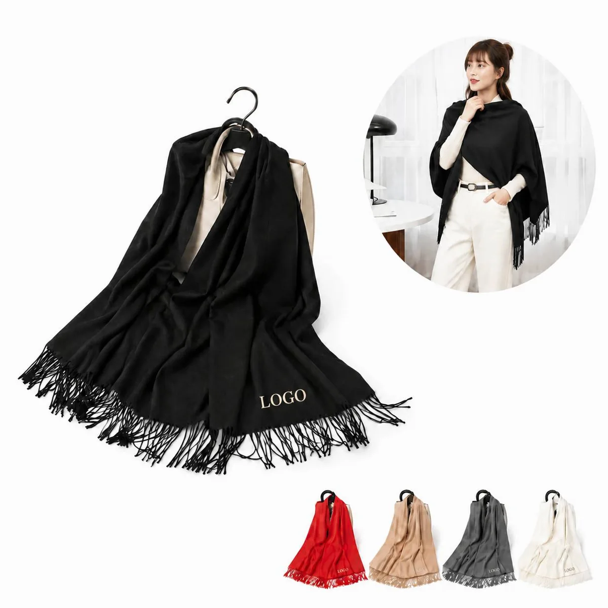 Luxury Pashmina Shawl Wrap for Women Winter Soft Warm Stole
