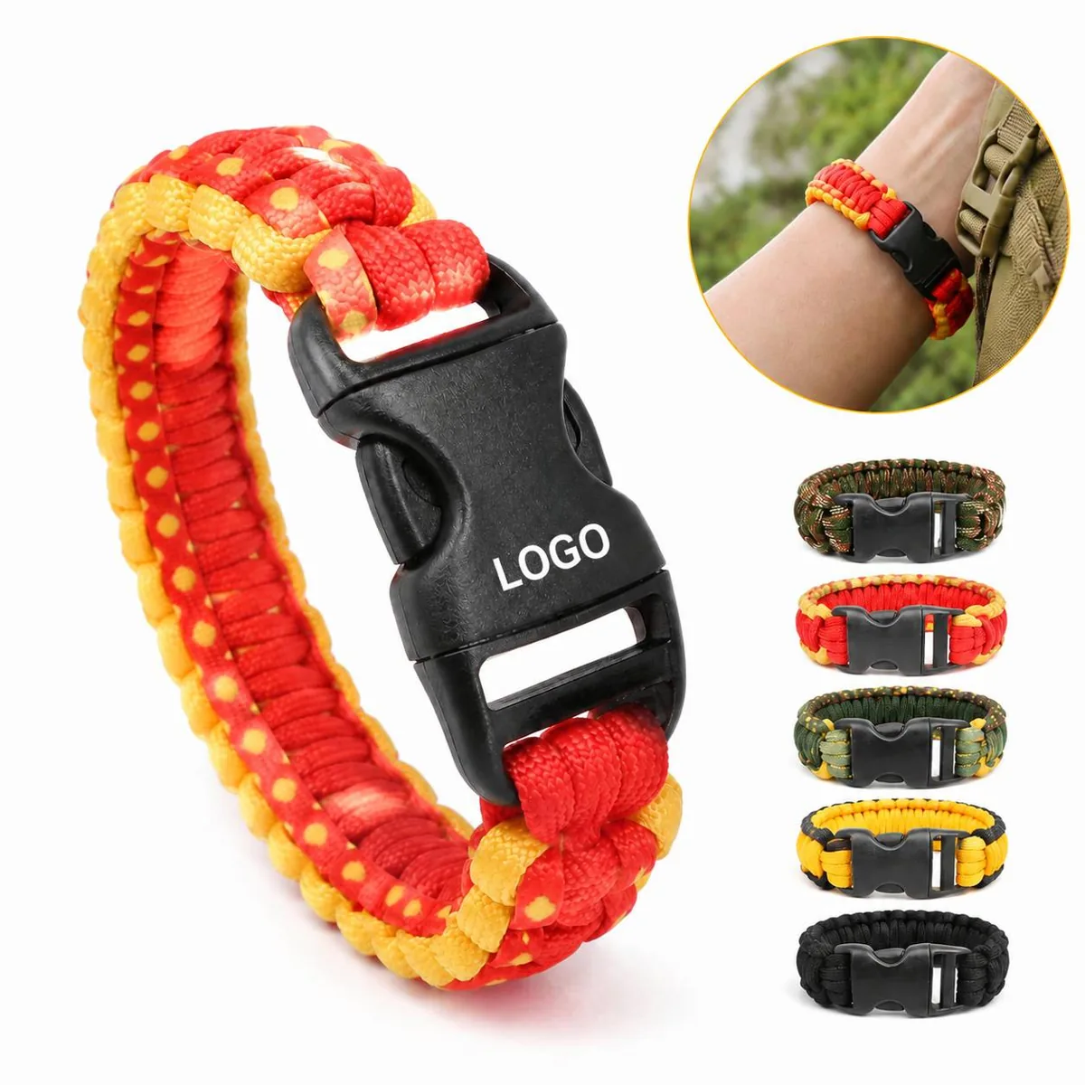 Tactical Paracord Survival Bracelet Side Release Buckle
