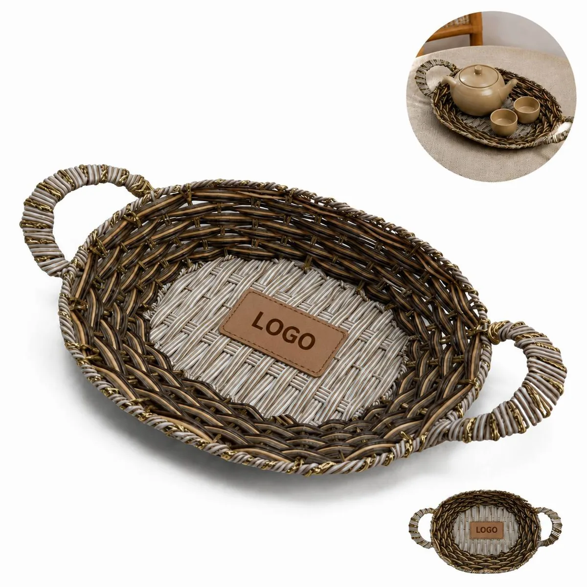 Classic Oval Wicker Outdoor Picnic Hamper for Group Trips