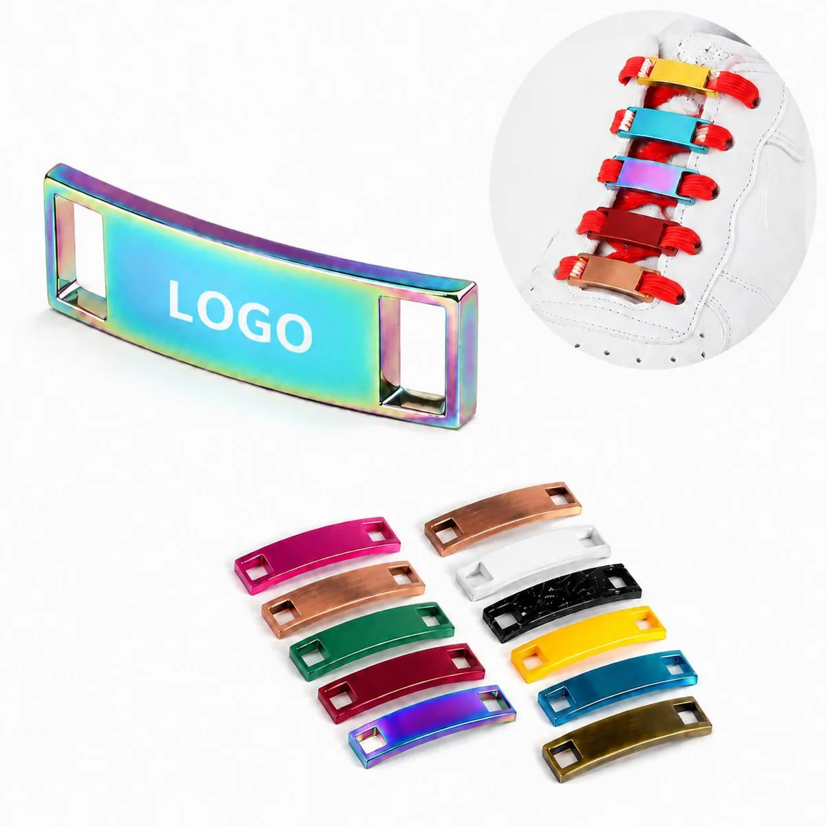 Custom Engraved Metal Shoelace Tags - Laser Precision