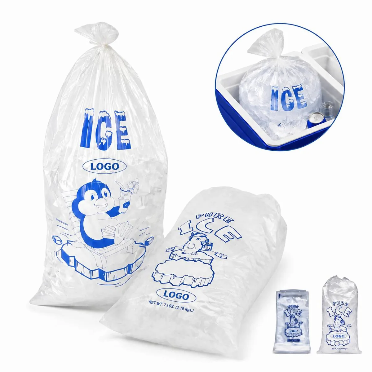 Heavy Duty Drawstring Ice Bags Bulk Storage