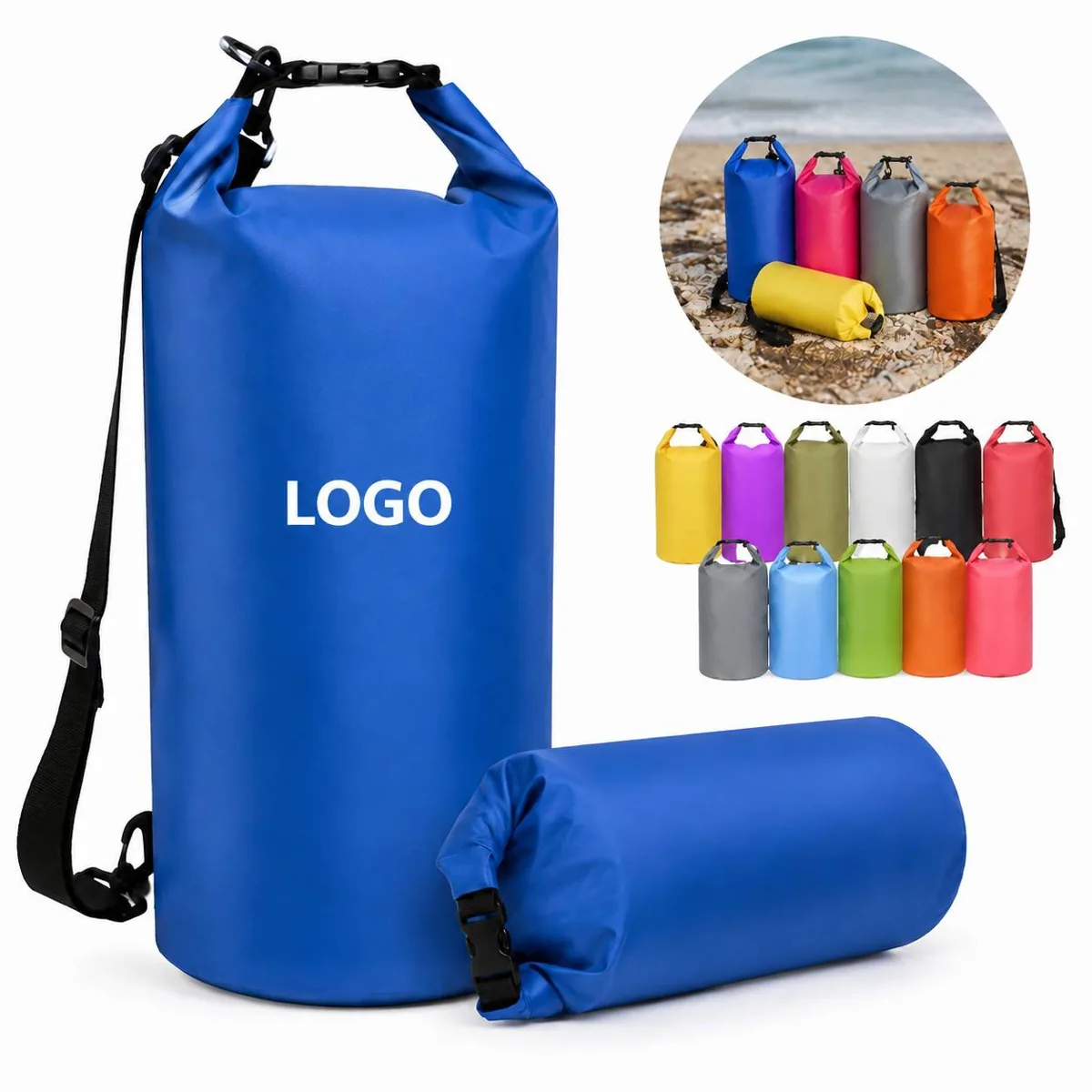 Heavy Duty PVC Waterproof 60L Roll Top Dry Bag for Kayaking