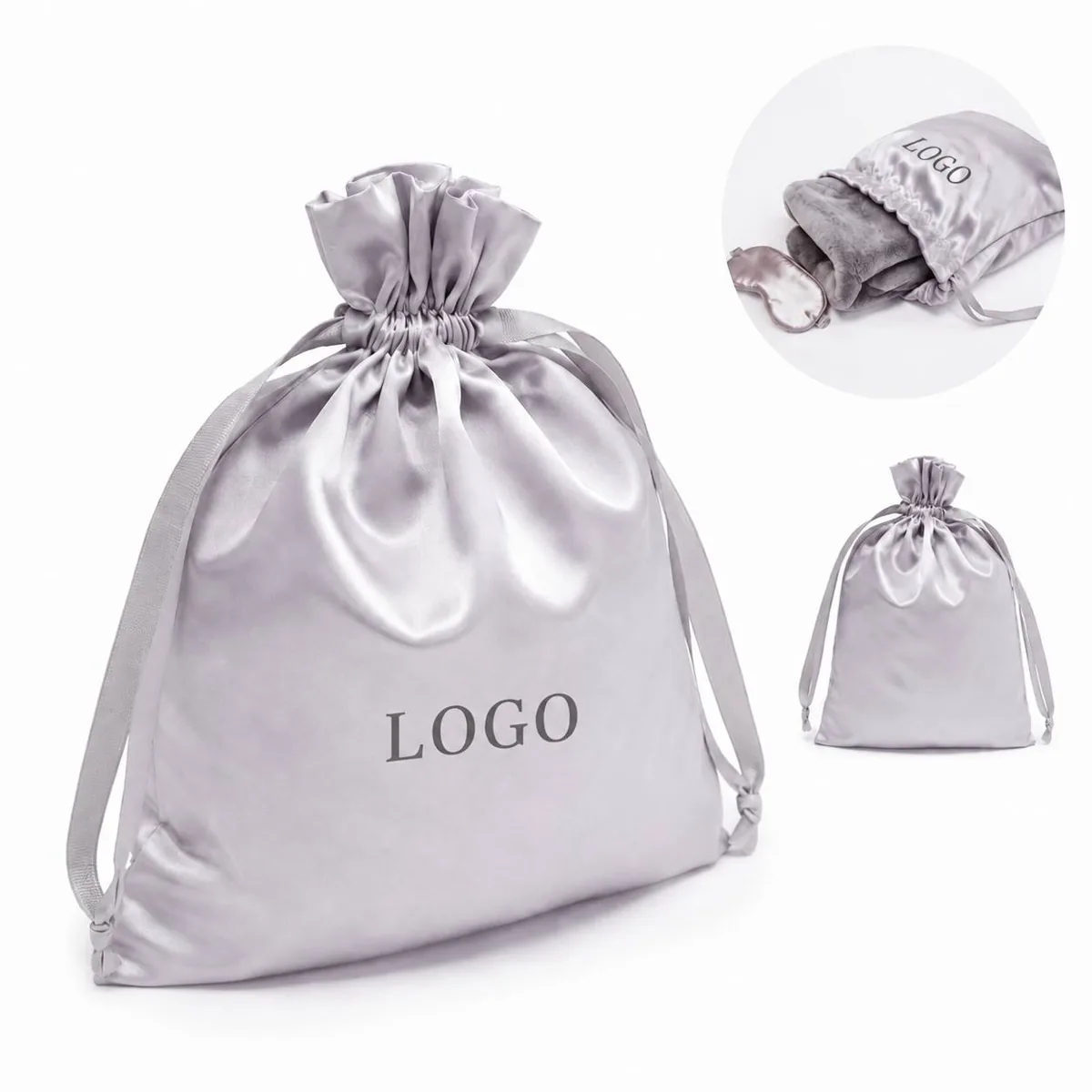 Water-Resistant Drawstring Sack with Shoulder Strap for Gym