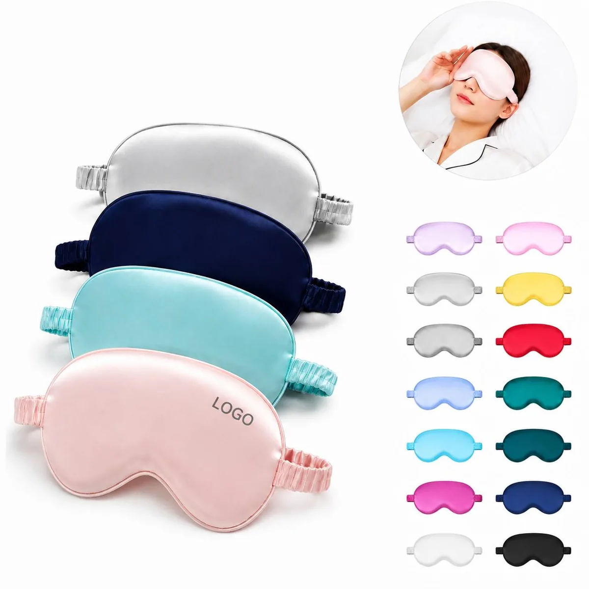 Premium Satin Sleep Mask Blindfold with Nose Pad for Comfort