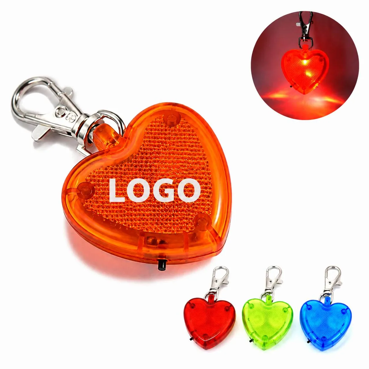 Compact Heart LED Emergency Clip Light with Lobster Clasp
