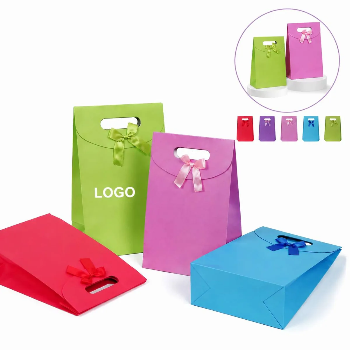 Chic Kraft Gift Bag with Ribbon Closure for Small Gifts