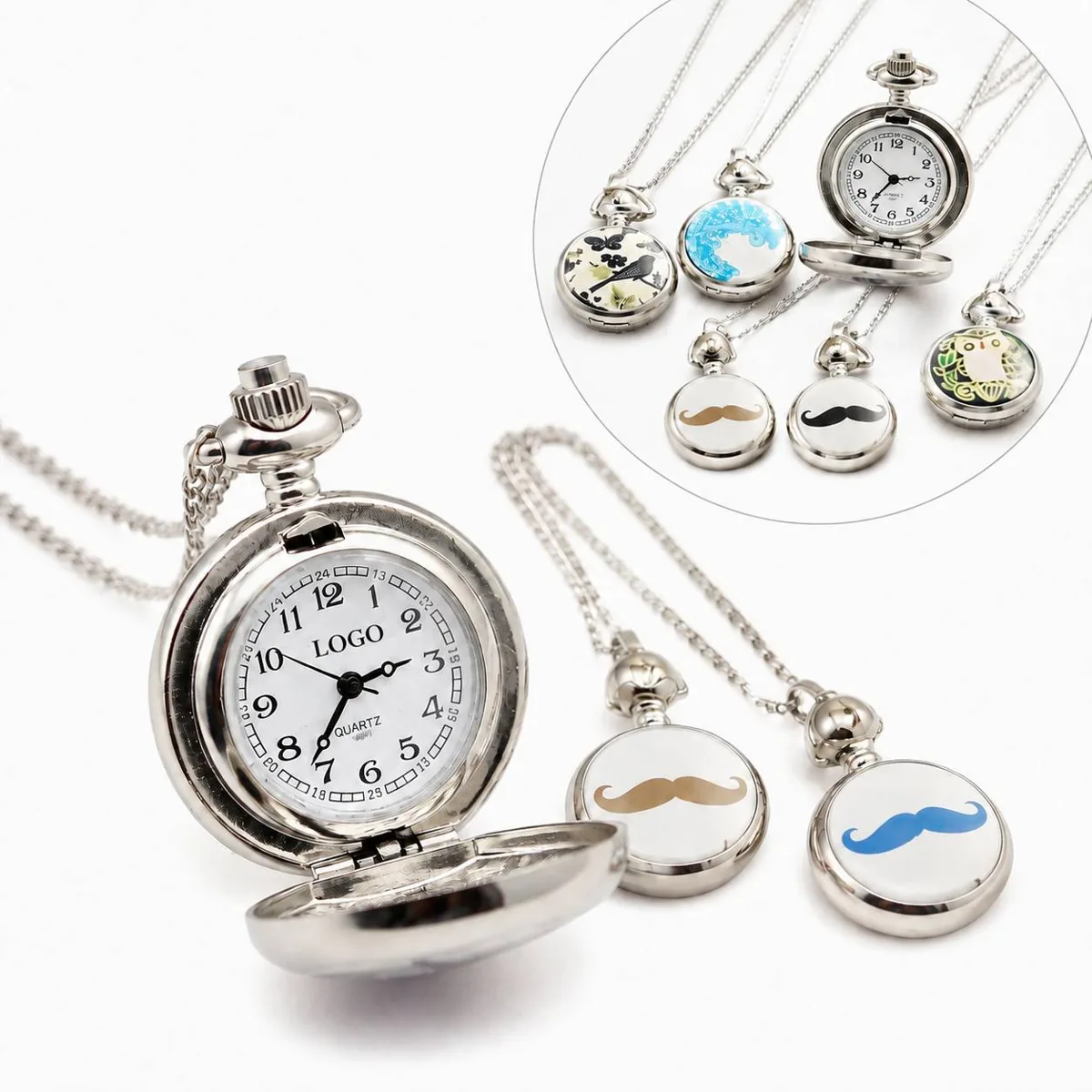 Vintage Pocket Watch Necklace Pendant Decorative Timepiece