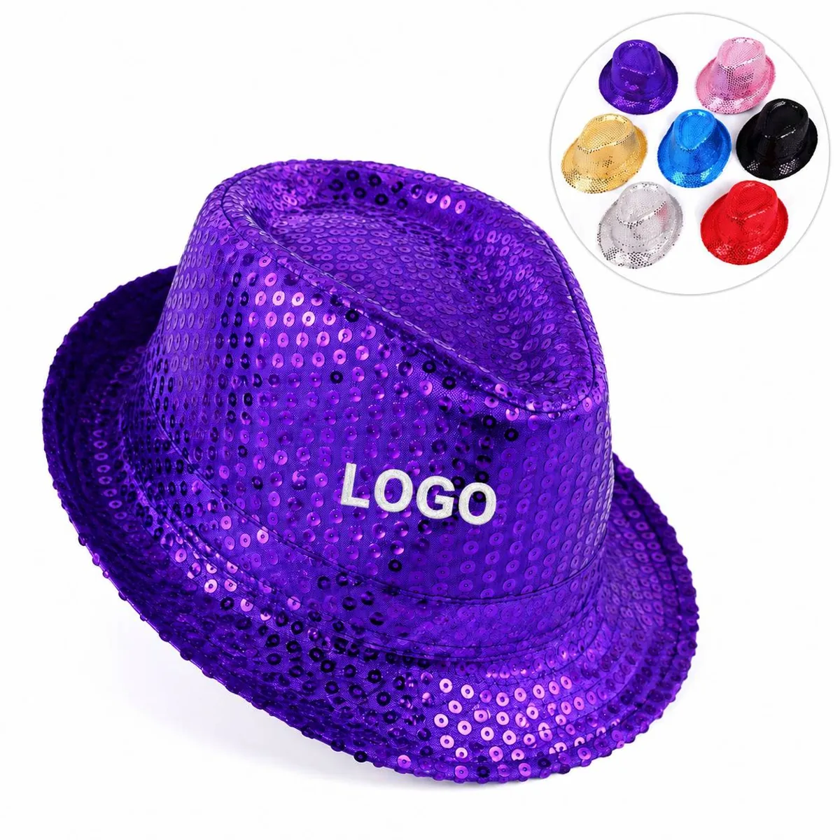 Sequin Fedora Hat for Kids & Adults, Sparkly Stage Cap
