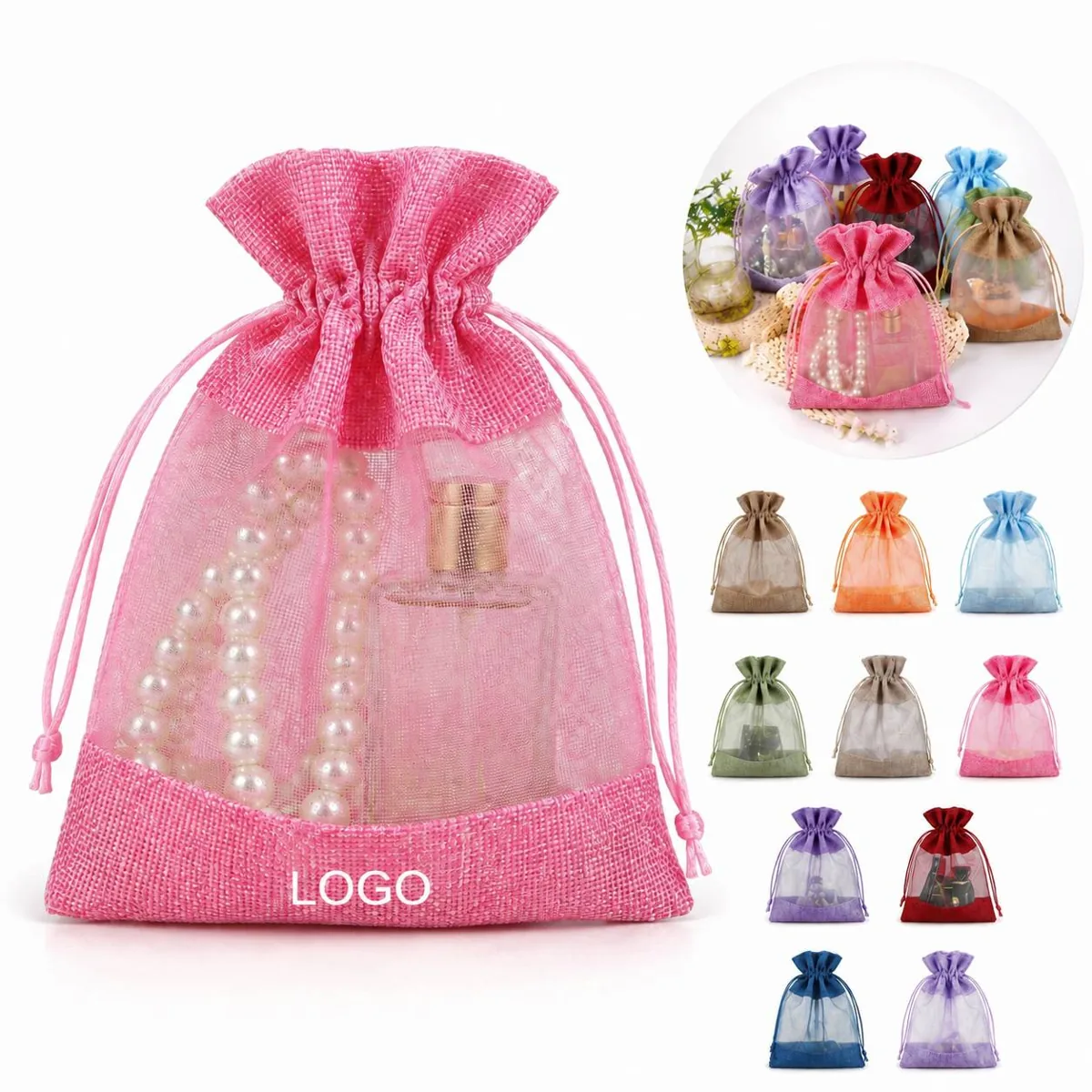 Eco-Friendly Natural Jute Pouches with Clear Window