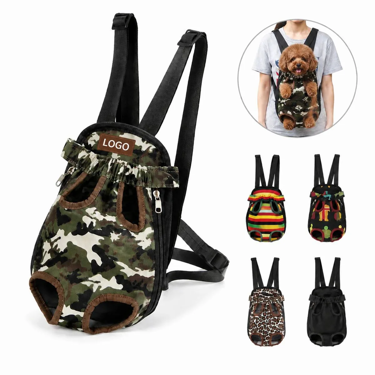 Adjustable Cotton Canvas Pet Carrier Sling with Comfort